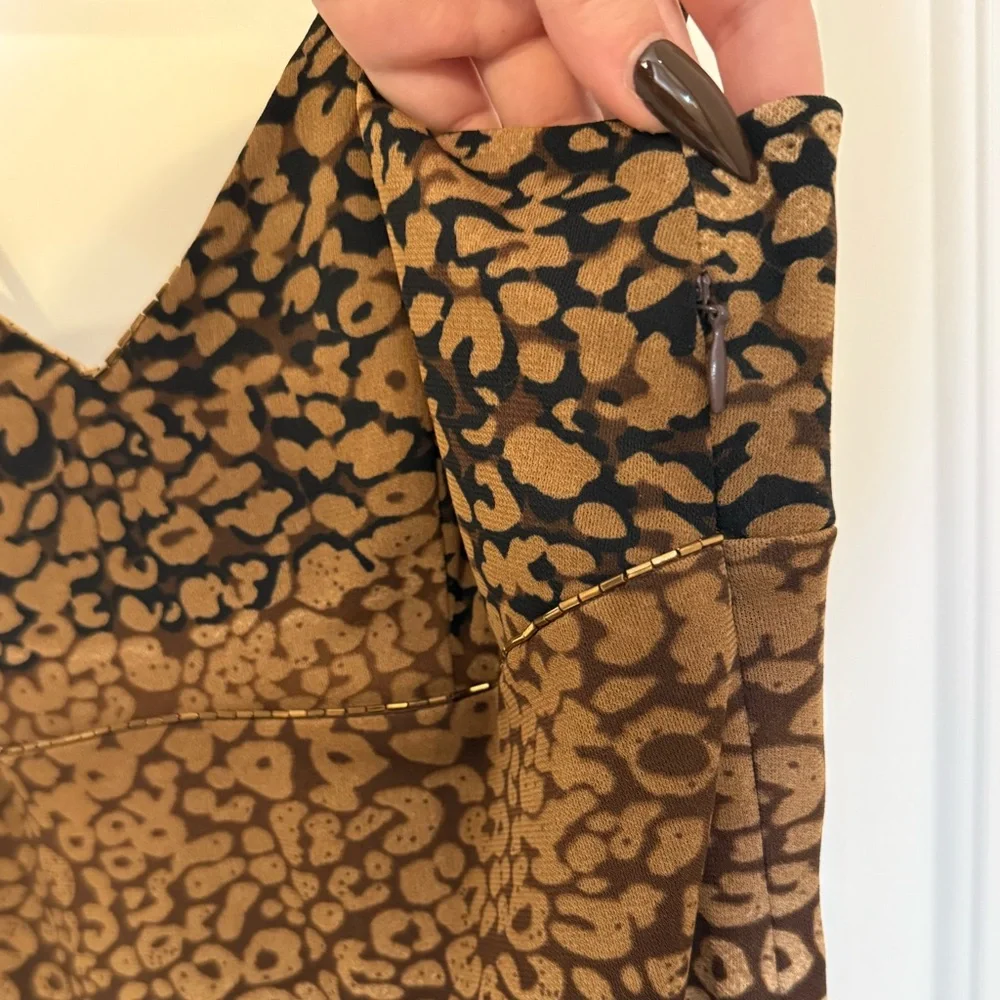 Bisou Bisou Animal Print Cocktail Dress with Beaded Details - Picture 5 of 6